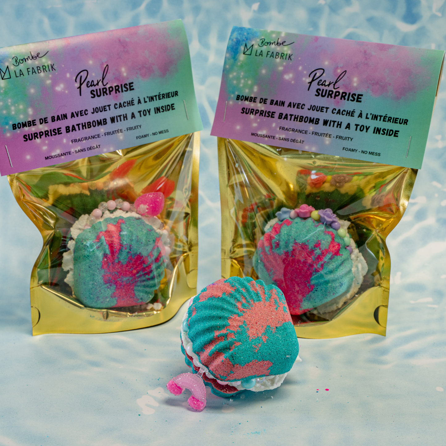 Bombe de bain surprise - Pearl ( coquillage bracelet élastique)