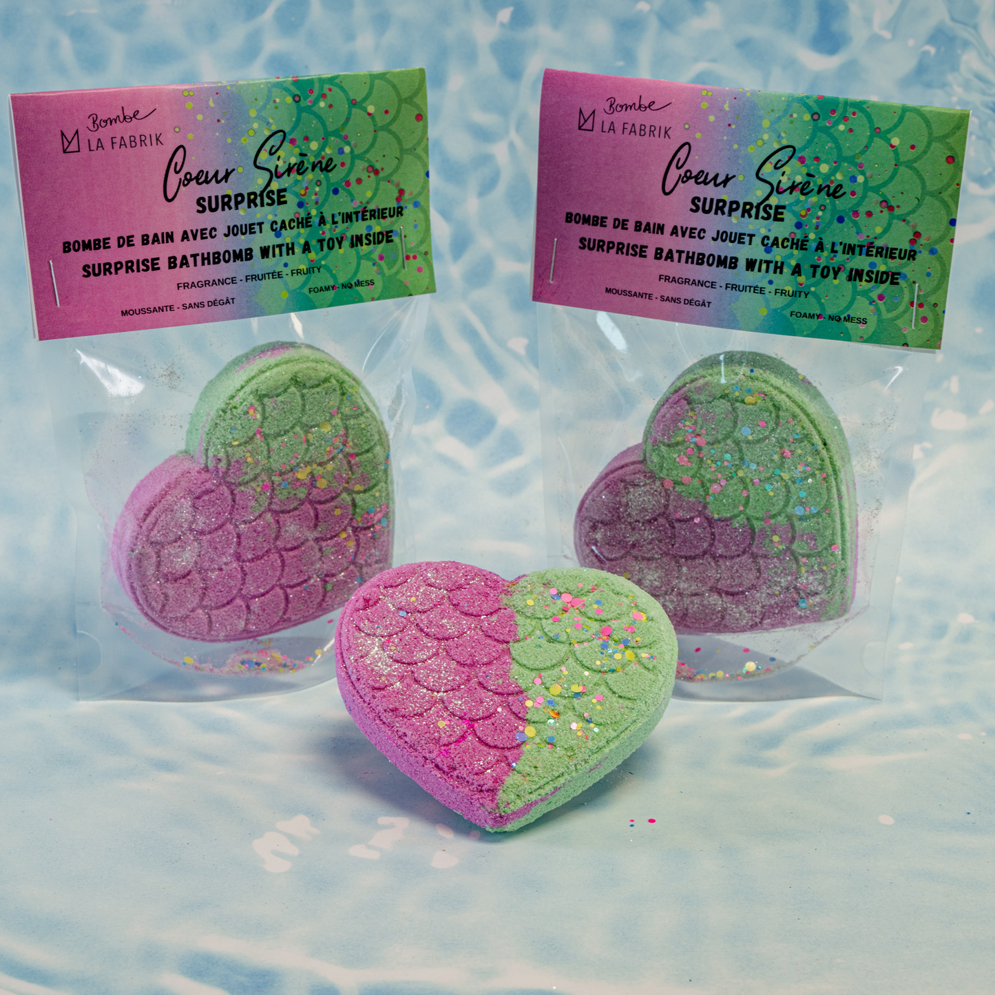 Bombe de bain surprise - Cœur Sirène